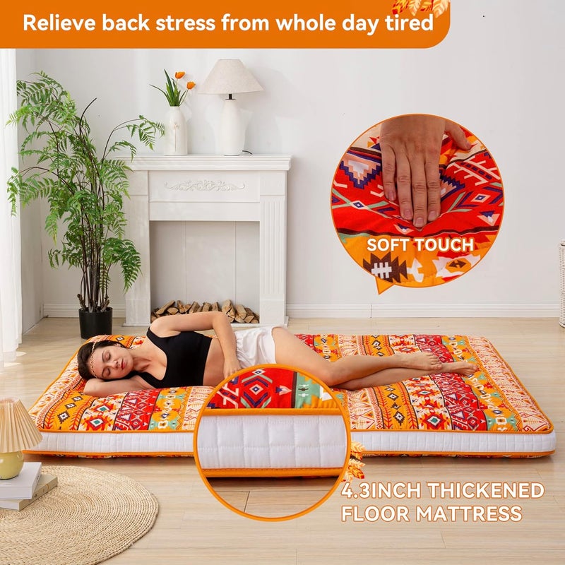 DR.FUTON Japanese Floor Futon Mattress Extra Thick Folding Roll Up Bed Topper Mat for Guest,Lounger and Tavel - Image 3